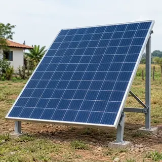 Painel solar em propriedade rural