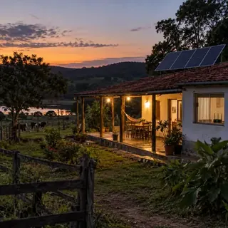 Sítio com painéis solares